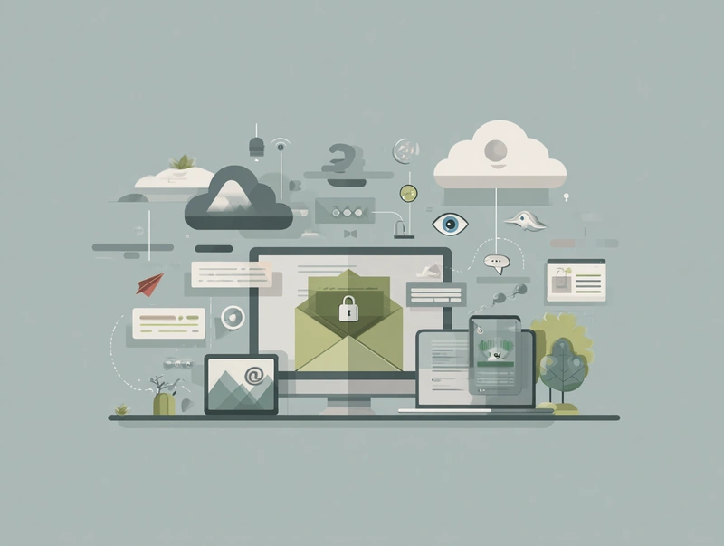 Illustration about suspicious links and email attachments