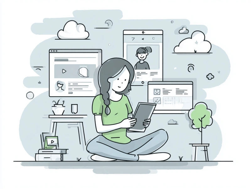 Illustration of teens using social media safely